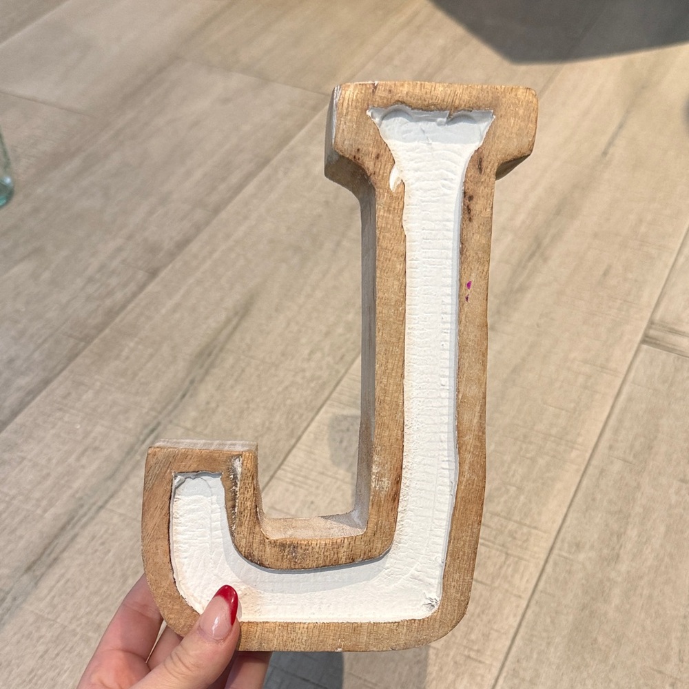 Wooden Letter J Decor